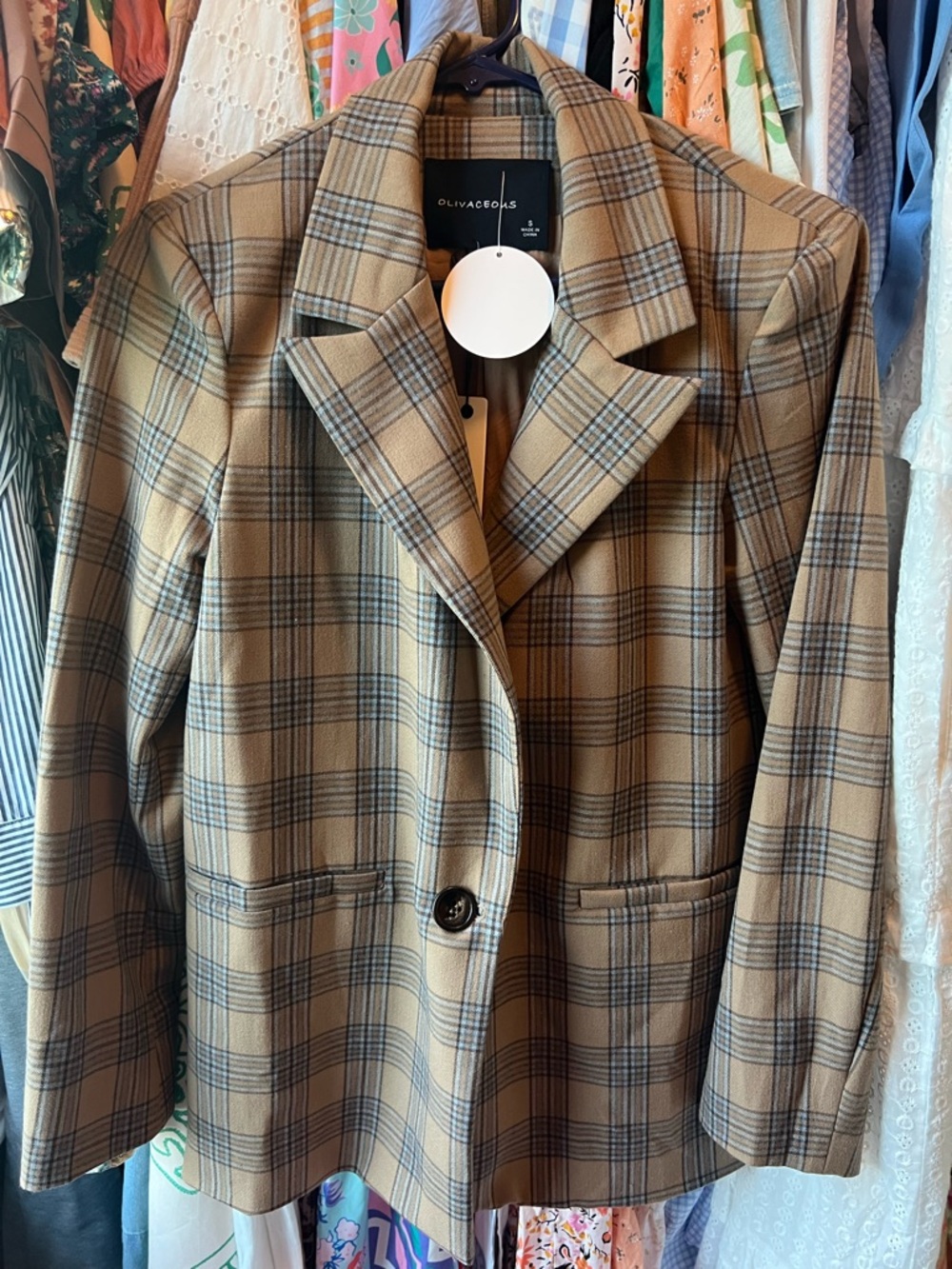 Olivaceous Plaid Blazer